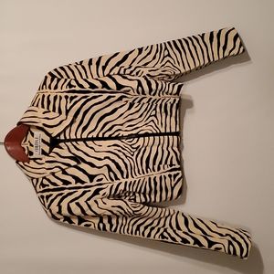 Vintage 1980's Zebra print blazer jacket. Peter Noviello Sherie Bloom
